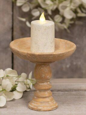 2 New Rustic White Pillar Candles, 2.5" X 4"